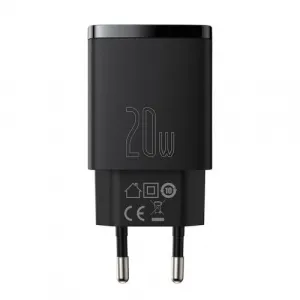 Kompaktná rýchlonabíjačka Baseus USB+ USB-C 20W - čierna