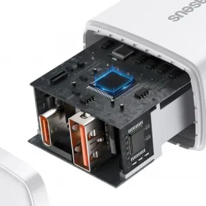 Kompaktná rýchlonabíjačka Baseus USB+ USB-C 20 W - biela