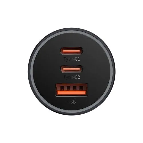 Baseus Golden Contactor Pro nabíjačka do auta, 2x USB-C, 1x USB, 65W