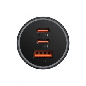 Baseus Golden Contactor Pro nabíjačka do auta, 2x USB-C, 1x USB, 65W