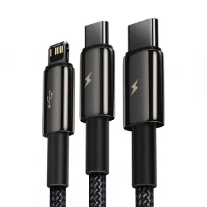 Kábel USB 3w1 Baseus Tungsten Gold, USB do micro USB / USB-C / Lightning, 3,5 A, 1,5 m... 025726