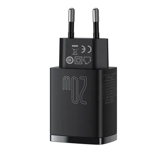 Kompaktná rýchlonabíjačka Baseus USB+ USB-C 20W - čierna