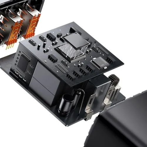 Kompaktná rýchlonabíjačka Baseus, 2xUSB, USB-C, PD, 3A, 30W (čierna) 028970