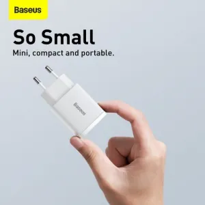 Kompaktná rýchlonabíjačka Baseus USB+ USB-C 20 W - biela