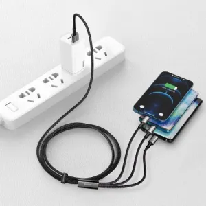 Kábel USB 3w1 Baseus Tungsten Gold, USB do micro USB / USB-C / Lightning, 3,5 A, 1,5 m... 025726