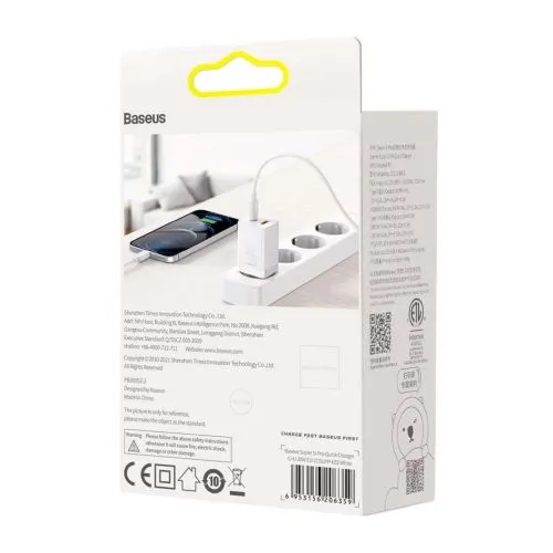 Baseus Quick Nabíjačka USB-A/ USB-C 30W, Biela