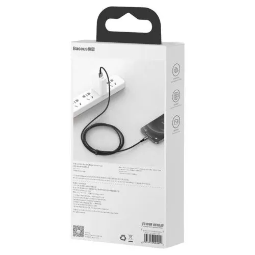 Baseus Tungsten Gold USB-Lightning kábel, 2,4A, 1m (čierny) 025645