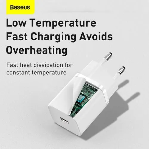 Baseus Super Si Quick Charger 1C 30W nástenná nabíjačka (biela) 027582
