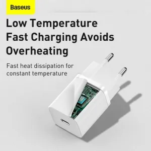 Baseus Super Si Quick Charger 1C 30W nástenná nabíjačka (biela) 027582