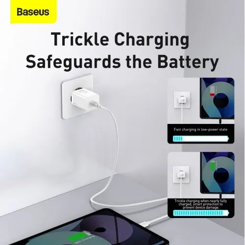 Baseus Super Si Quick Charger 1C 30W nástenná nabíjačka (biela) 027582