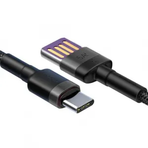 Baseus Cafule Huawei SuperCharge kábel USB na USB-C, QC 3.0, 5A 1m (čierno-sivý) 019259