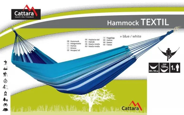 Hojdacia sieť Cattara TEXTIL 200x100cm modro-biela