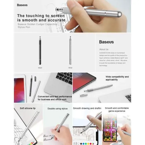 Baseus Golden Cudgel kapacitné stylus pero strieborné