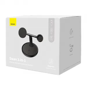 Magnetic Charging Bracket Baseus Swan 3 in 1 20W (black) Varianta: uniwersalny