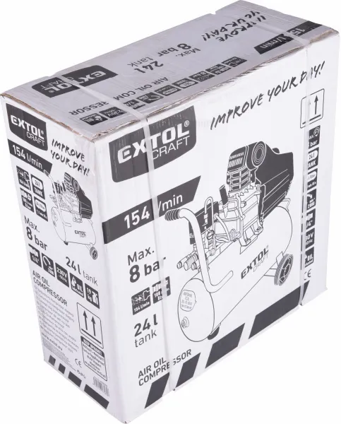EXTOL CRAFT 418201 Kompresor olejový, 1100W, prac. tlak 800kPa, nádoba 24l