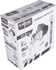 EXTOL CRAFT 418201 Kompresor olejový, 1100W, prac. tlak 800kPa, nádoba 24l