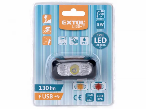 EXTOL - LIGHT Nabíjacia čelovka CREE XPG, 130 lm