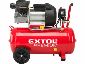 EXTOL PREMIUM 8895320 Kompresor olejový dvojvalcový, príkon 2,2kW, nádoba 50l, max. 8bar