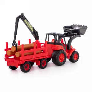 Polesie Traktor s prívesom a radlicou veľký
