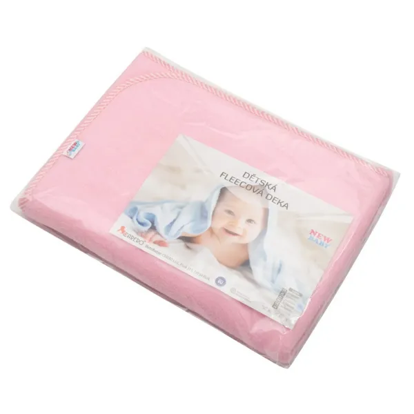 Detská fleecová deka New Baby 100x75 ružová prúžky