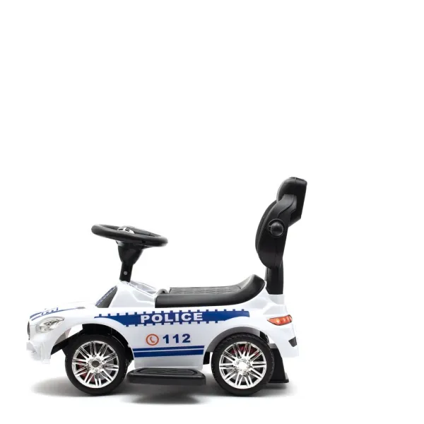 Detské odrážadlo so zvukom Baby Mix POLICE biele