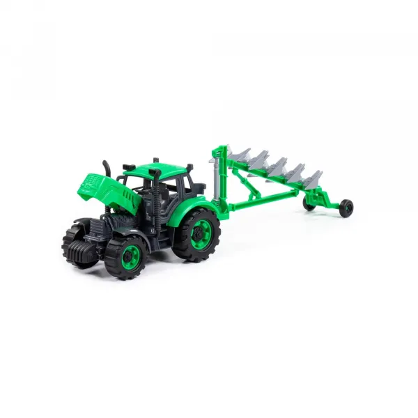 Polesie Traktor Progress s pluhmi na zotrvačník zeleny