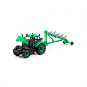 Polesie Traktor Progress s pluhmi na zotrvačník zeleny