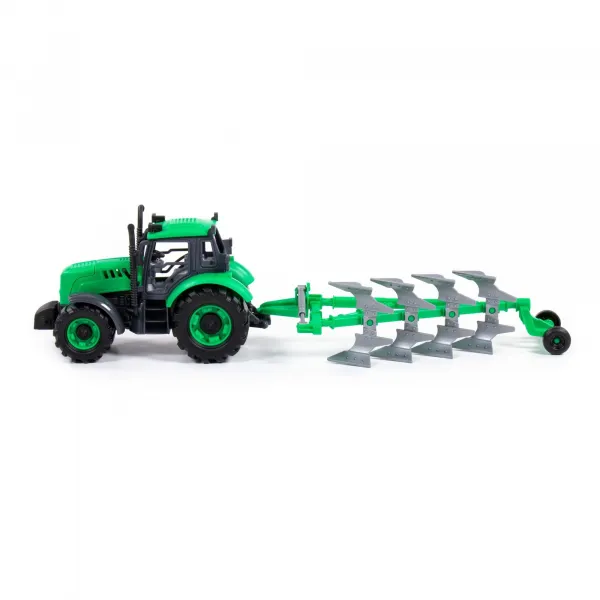 Polesie Traktor Progress s pluhmi na zotrvačník zeleny