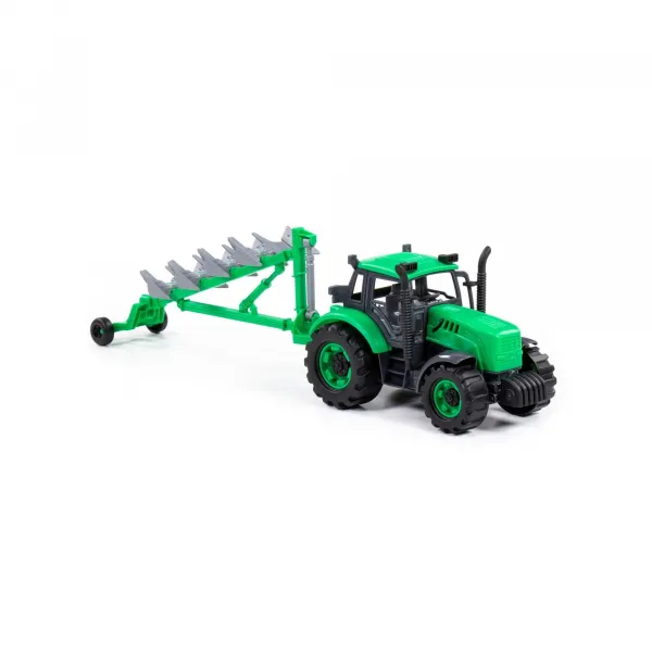 Polesie Traktor Progress s pluhmi na zotrvačník zeleny