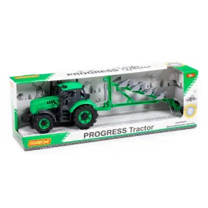 Polesie Traktor Progress s pluhmi na zotrvačník zeleny