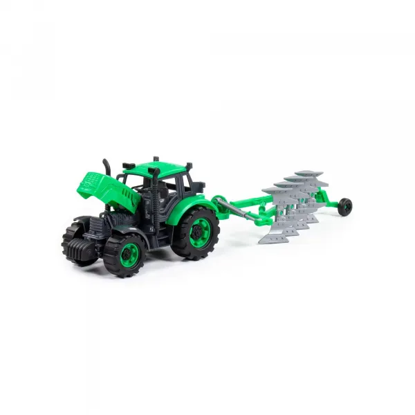 Polesie Traktor Progress s pluhmi na zotrvačník zeleny