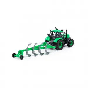 Polesie Traktor Progress s pluhmi na zotrvačník zeleny