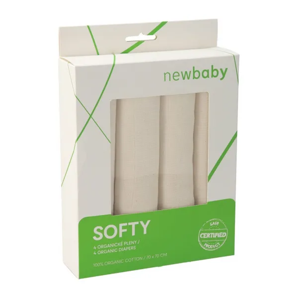 Látkové plienky z organickej bavlny New Baby 70 x 70 cm 4 ks