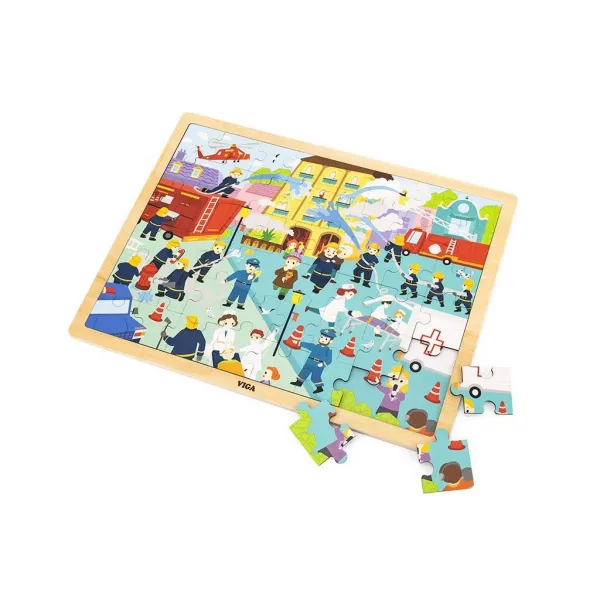 Drevené puzzle 48 dielikov Viga Hasiči