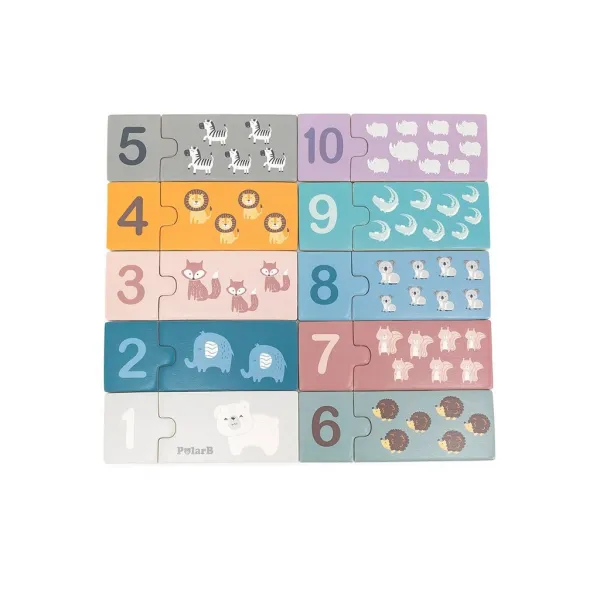 Drevené puzzle s číslami Viga
