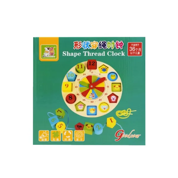 CreativeToys Drevené hodiny s navliekaním