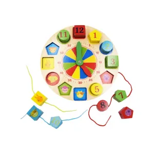CreativeToys Drevené hodiny s navliekaním