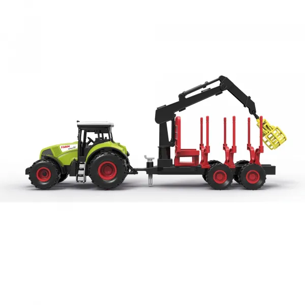 MADE - Traktor s prívesom, ramenom, zelená