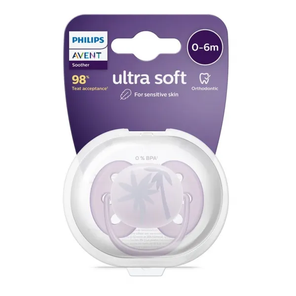 PHILIPS AVENT - Cumlík Ultrasoft Premium 0-6m fialová 1 ks