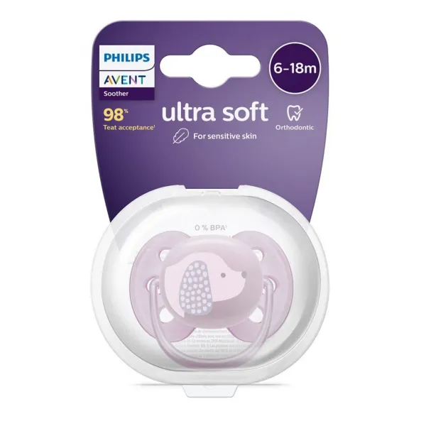 PHILIPS AVENT - Cumlík Ultrasoft Premium 6-18m fialová 1 ks