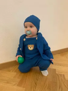 Dojčenská bavlnená čiapočka New Baby Luxury clothing modrá 92/98