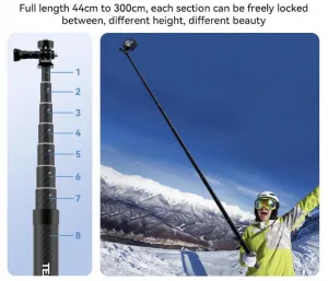 Stablecam Prodlužující selfie tyč na kameru Insta360 X3 / X2 / One RS (3m) 1INST389