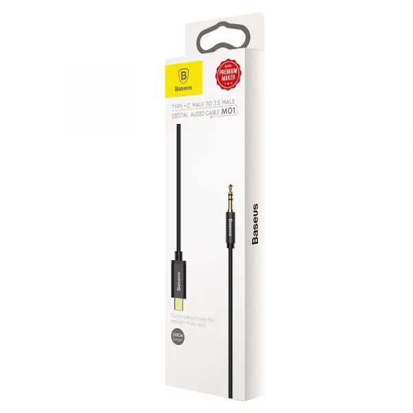 Audio kábel USB-C na mini jack 3,5 mm Baseus Yiven 1,2 m (čierny) 018131