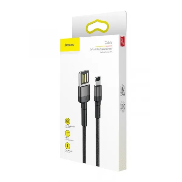 Lightning USB kábel (obojstranný) Baseus Cafule 2,4A 1m (šedo-čierny) 018087