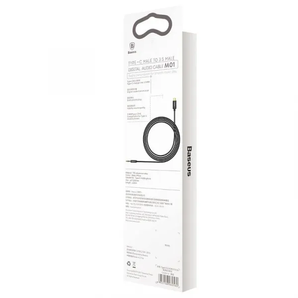 Audio kábel USB-C na mini jack 3,5 mm Baseus Yiven 1,2 m (čierny) 018131