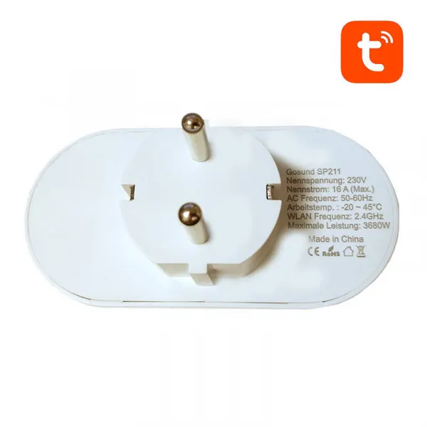 Gosund SP211 3500W WiFi dvojitá inteligentná zásuvka, Tuya 019895