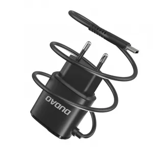 Dudao A2Pro 2x USB nástenná nabíjačka s USB-C káblom (čierny) 039467
