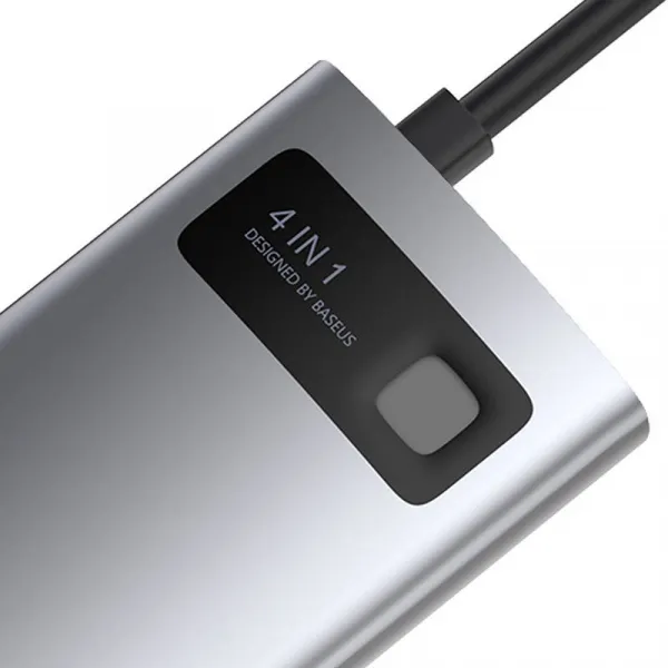 Hub 4v1 Baseus Metal Gleam Series, USB-C na USB 3.0 USB 2.0 HDMI USB-C PD Varianta: uniwersalny