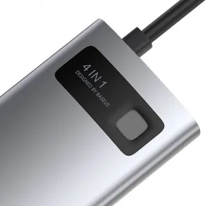 Hub 4v1 Baseus Metal Gleam Series, USB-C na USB 3.0 USB 2.0 HDMI USB-C PD Varianta: uniwersalny