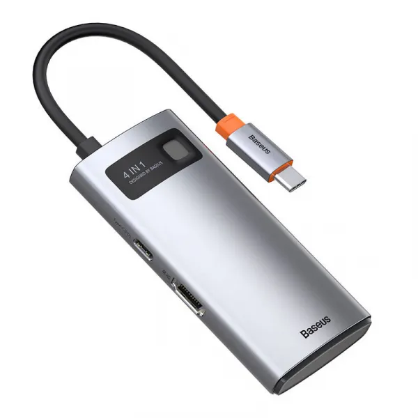 Hub 4v1 Baseus Metal Gleam Series, USB-C na USB 3.0 USB 2.0 HDMI USB-C PD Varianta: uniwersalny